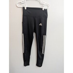 P1 Adidas Womens Pants Black Sm Aeroready Primegreen Tight Fit‎ 3 Stripe Workout